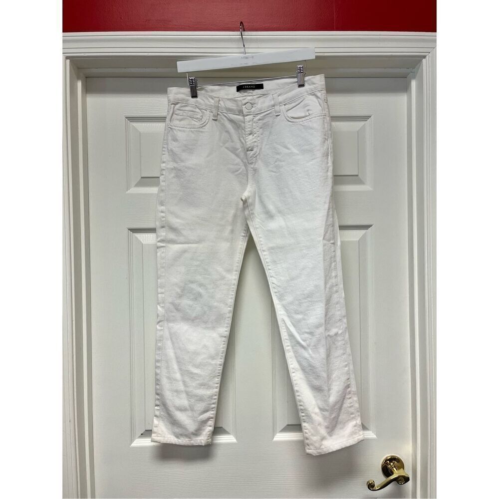 J Brand Jake White Mid-Rise Slim Fit Jeans in Pure White Sz 28 EUC